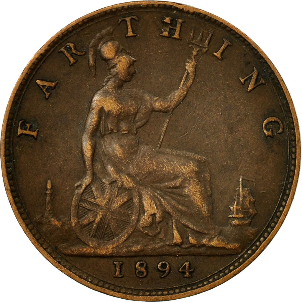 Coin, Great Britain, Victoria, Farthing, 1894, VF(20-25), Bronze, KM:753
