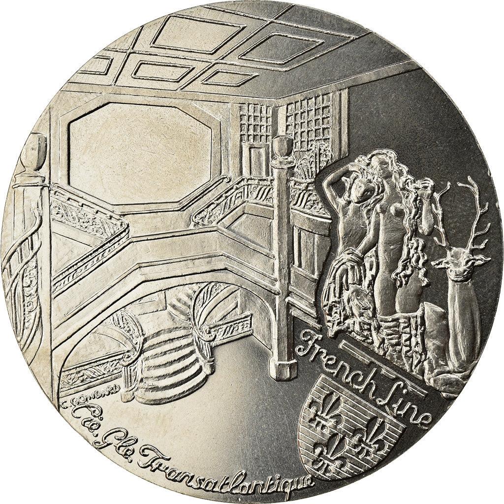 France, Medal, Les Grands Transatlantiques, Ile de France, Shipping, C. Gondard