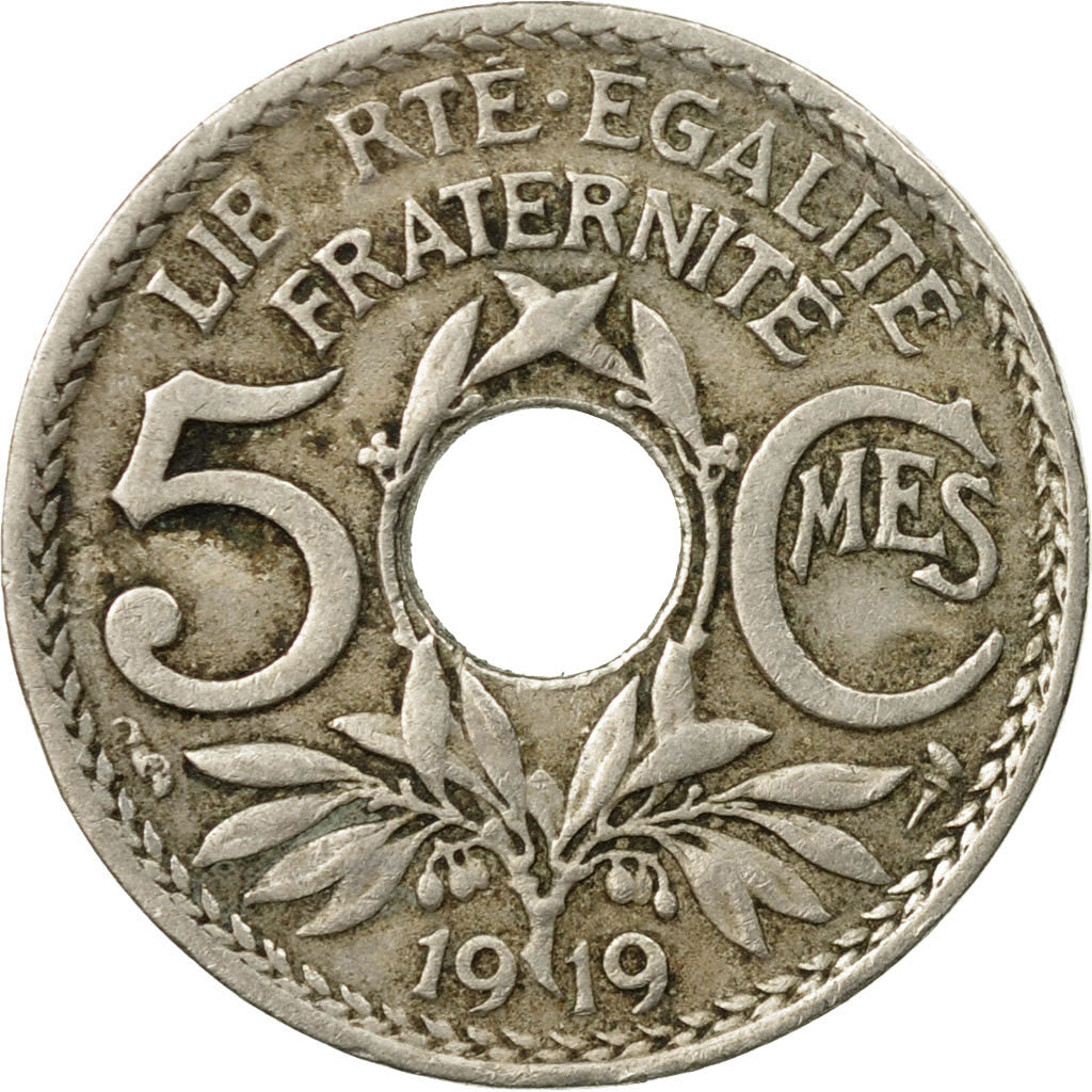 Moneta, Francia, Lindauer, 5 Centimes, 1919, Paris, BB, Rame-nichel, KM:865
