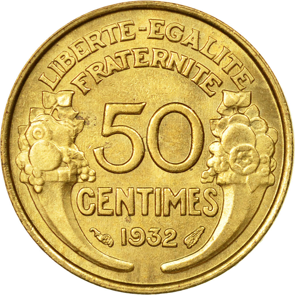 Coin, France, Morlon, 50 Centimes, 1932, Paris, MS(63), Aluminum-Bronze