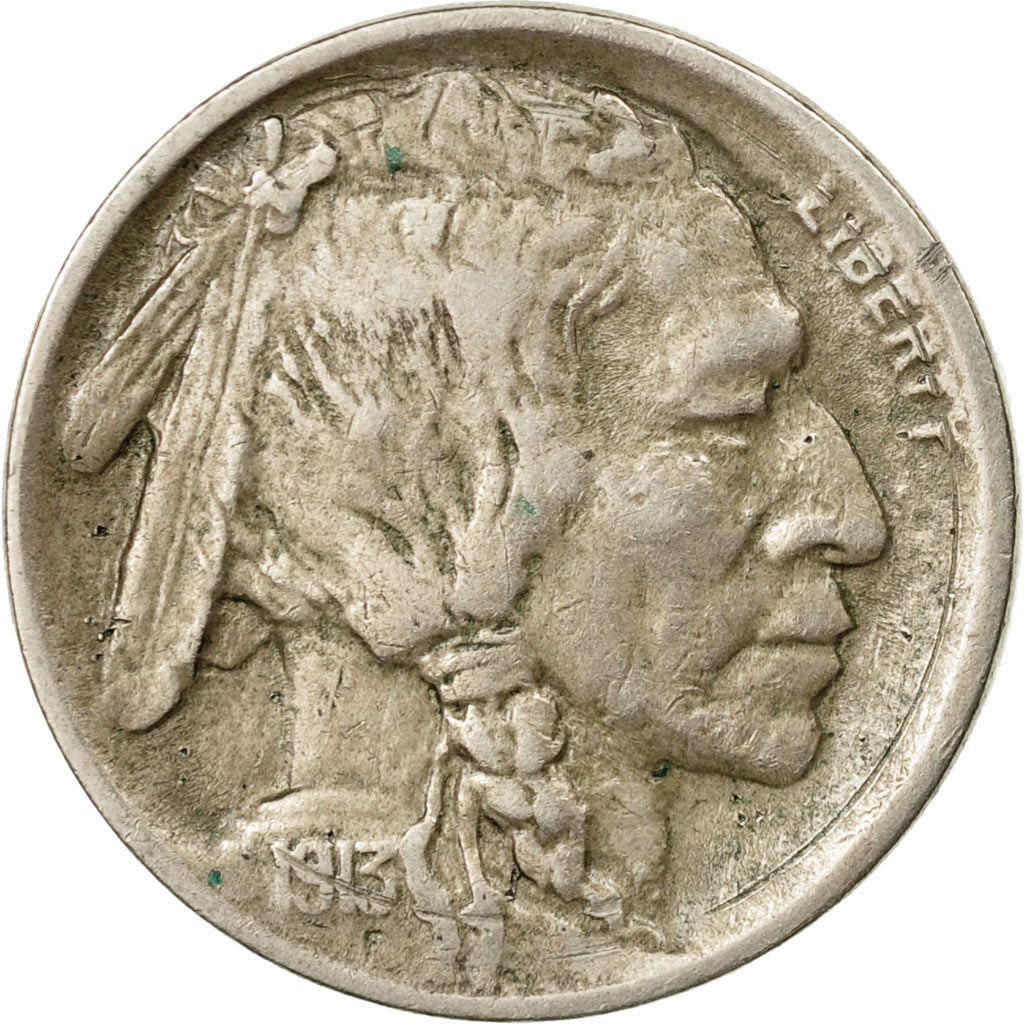 Coin, United States, Buffalo Nickel, 5 Cents, 1913, U.S. Mint, Philadelphia