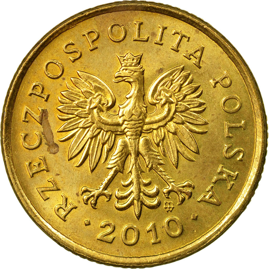 Moneda, Polonia, 5 Groszy, 2010, Warsaw, MBC, Latón, KM:278