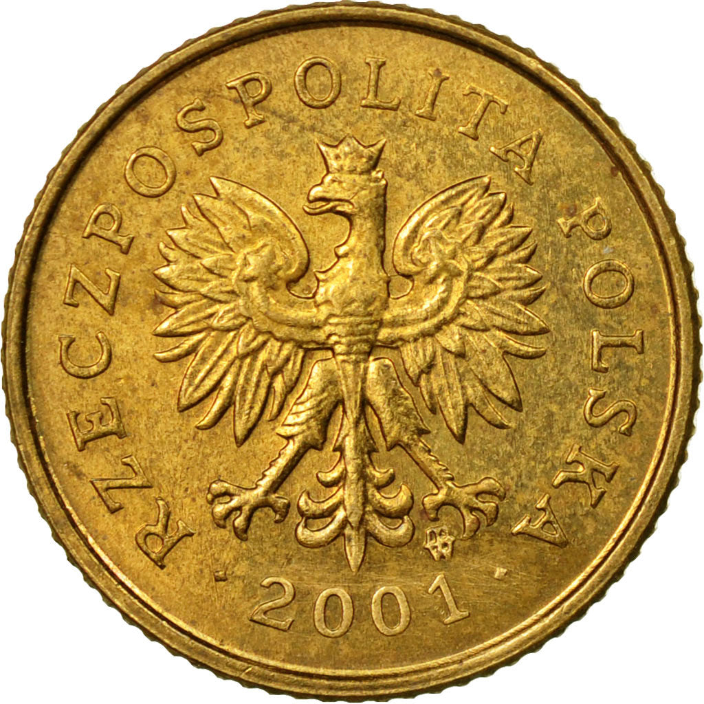 Coin, Poland, Grosz, 2001, Warsaw, EF(40-45), Brass, KM:276