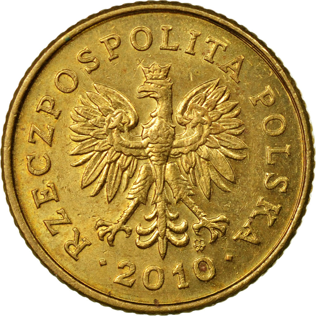 Moneda, Polonia, Grosz, 2010, Warsaw, MBC, Latón, KM:276