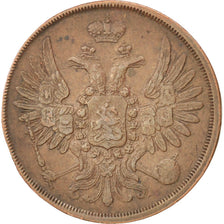 RUSSIA, 2 Kopeks, 1853, Ekaterinbourg, KM #150.1, AU(50-53), Copper, 8.87