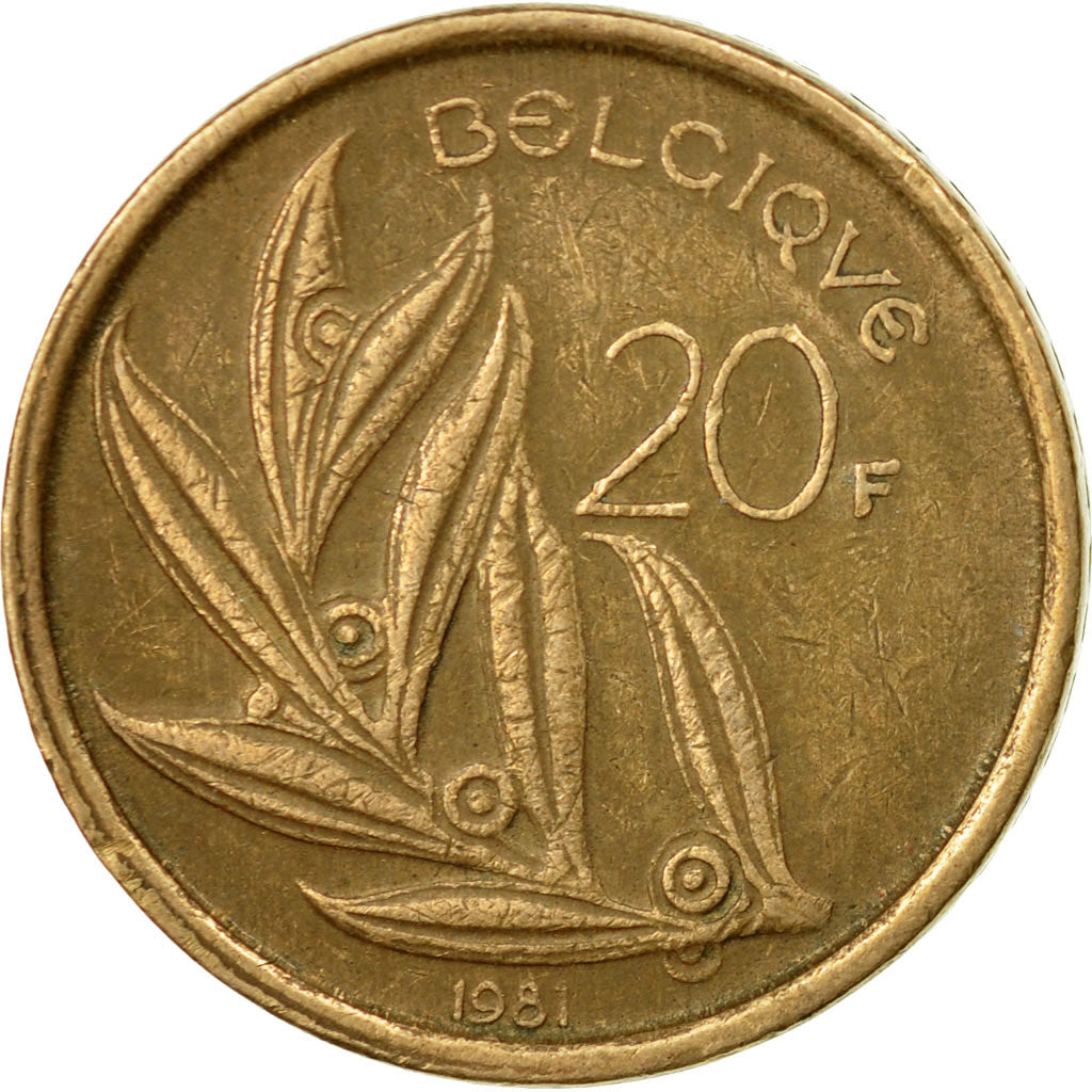 Coin, Belgium, 20 Francs, 20 Frank, 1981, Brussels, EF(40-45), Nickel-Bronze