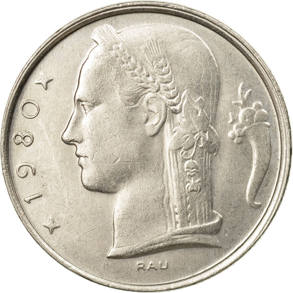 Coin, Belgium, 5 Francs, 5 Frank, 1980, EF(40-45), Copper-nickel, KM:135.1