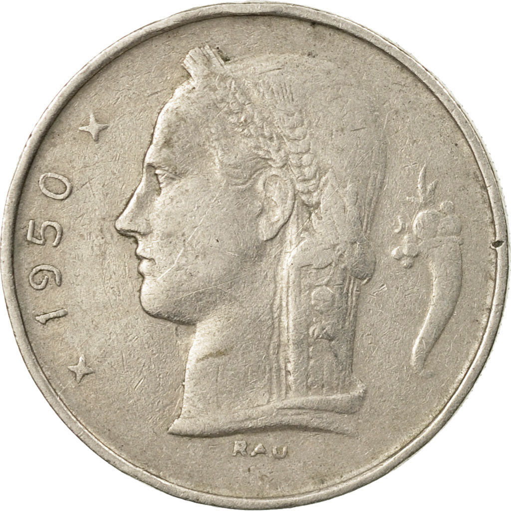 Coin, Belgium, Franc, 1950, EF(40-45), Copper-nickel, KM:143.1