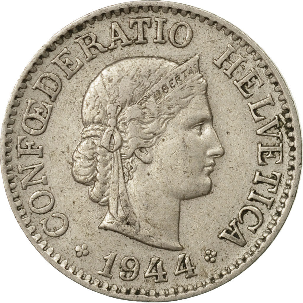 Münze, Schweiz, 10 Rappen, 1944, Bern, SS, Copper-nickel, KM:27