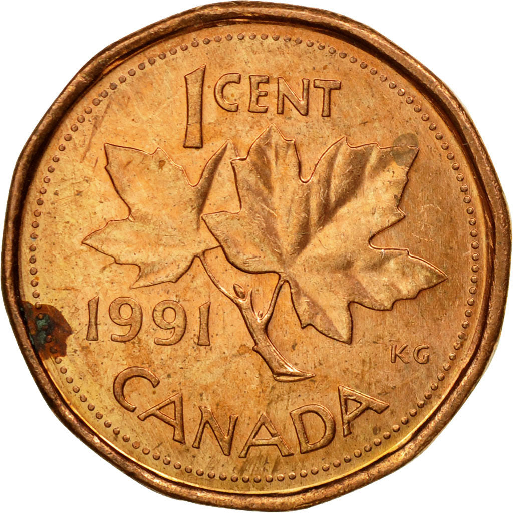 Moneta, Canada, Elizabeth II, Cent, 1991, Royal Canadian Mint, Ottawa