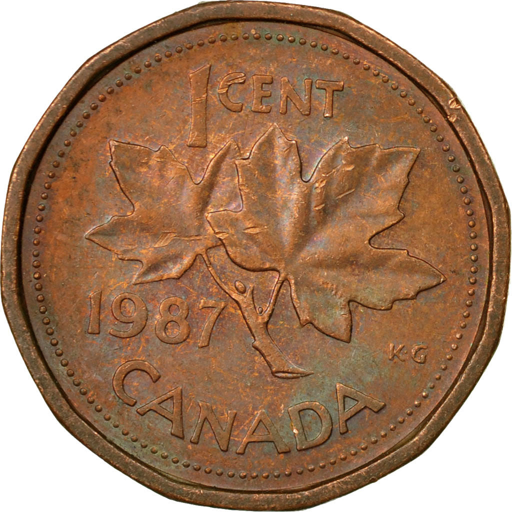 Coin, Canada, Elizabeth II, Cent, 1987, Royal Canadian Mint, Ottawa, VF(20-25)