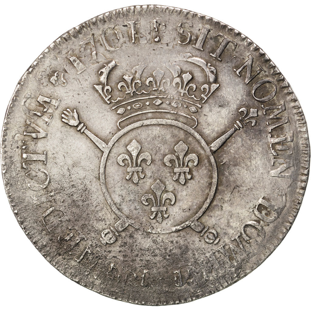 FRANCE, Écu aux insignes, ECU, 1701, Paris, KM #329.1, EF(40-45), Silver, ...