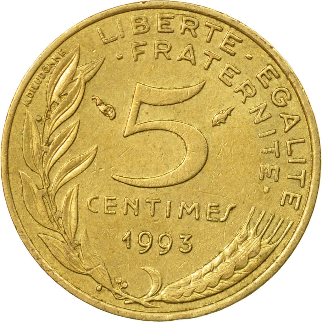 Monnaie, France, Marianne, 5 Centimes, 1993, Paris, TTB, Aluminum-Bronze