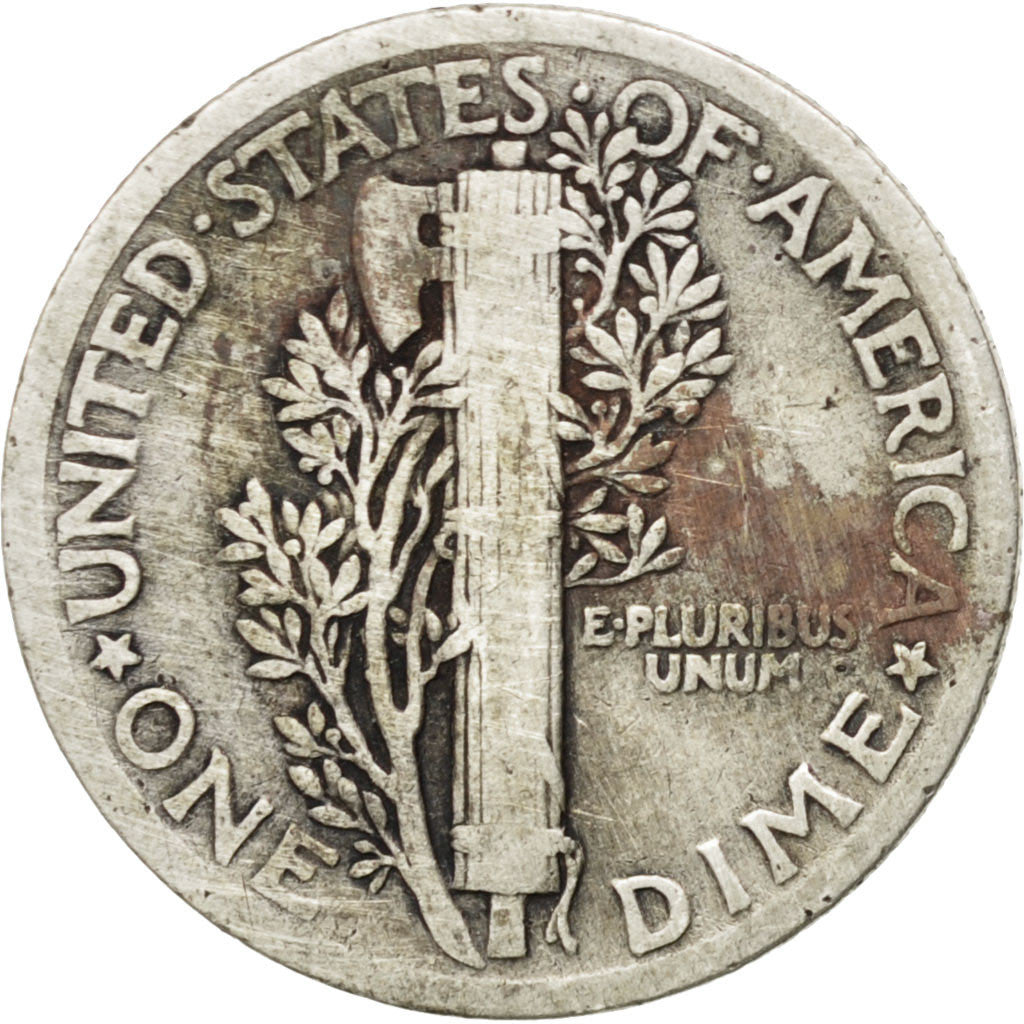 UNITED STATES, Mercury Dime, Dime, 1923, U.S. Mint, KM #140, VF(20-25), Silver,.