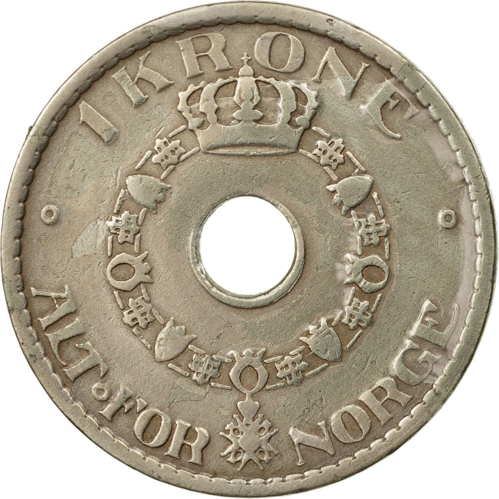 Coin, Norway, Haakon VII, Krone, 1925, EF(40-45), Copper-nickel, KM:385