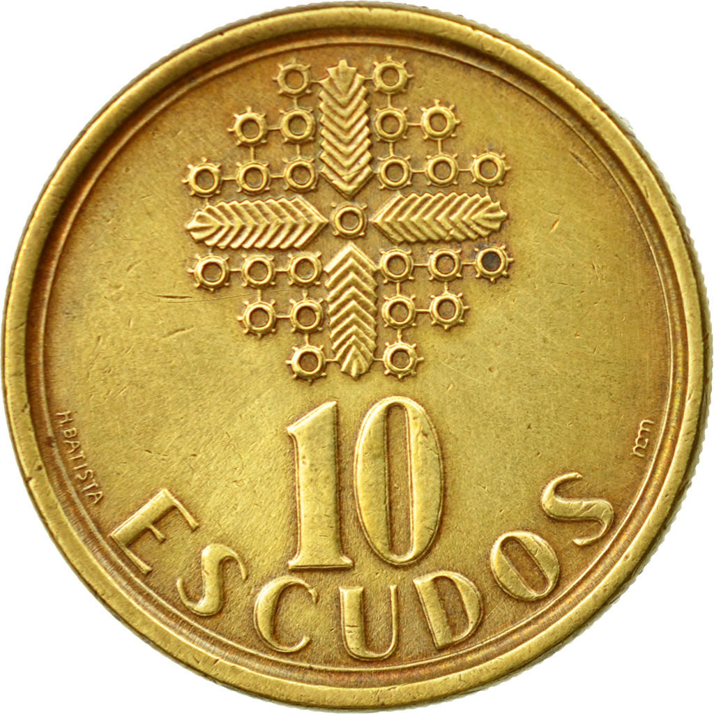 Coin, Portugal, 10 Escudos, 1987, EF(40-45), Nickel-brass, KM:633