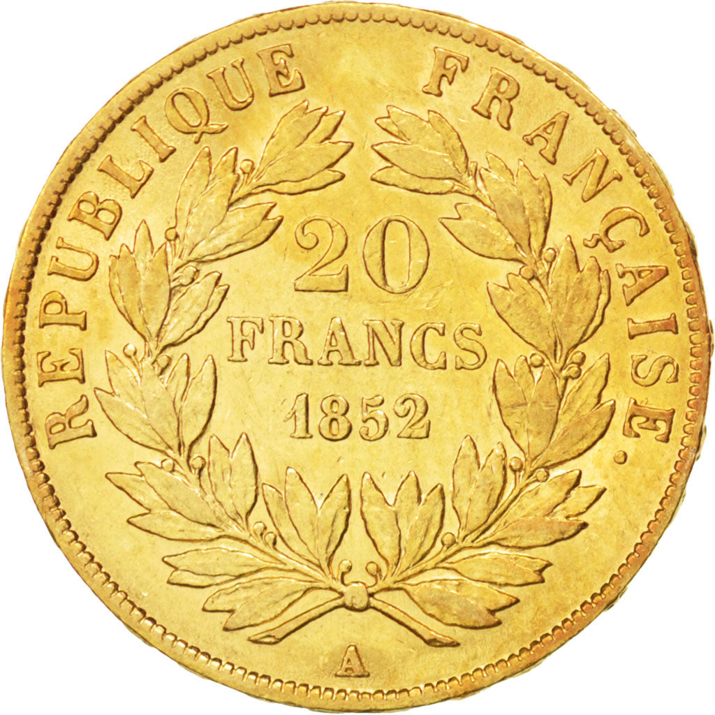Francia, Napoleon III, Napoléon III, 20 Francs, 1852, Paris, SPL-, Oro, KM:7...