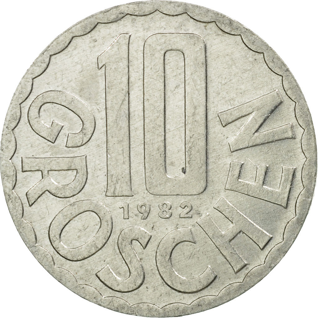 Coin, Austria, 10 Groschen, 1982, Vienna, EF(40-45), Aluminum, KM:2878
