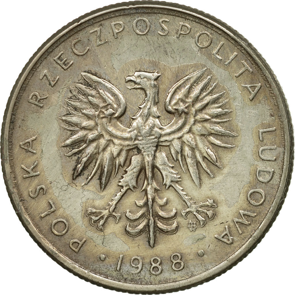 Coin, Poland, 10 Zlotych, 1988, Warsaw, EF(40-45), Copper-nickel, KM:152.1