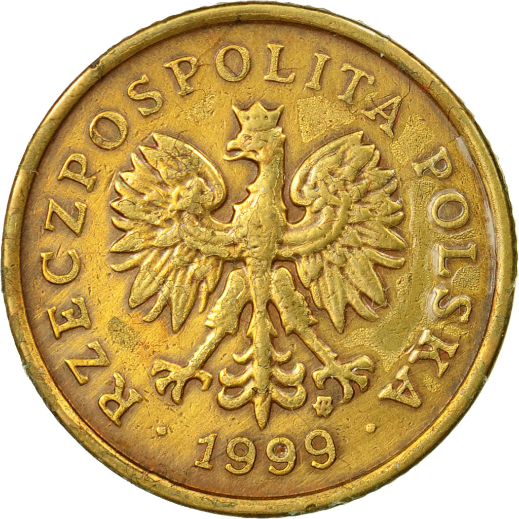 Coin, Poland, 5 Groszy, 1999, Warsaw, EF(40-45), Brass, KM:278
