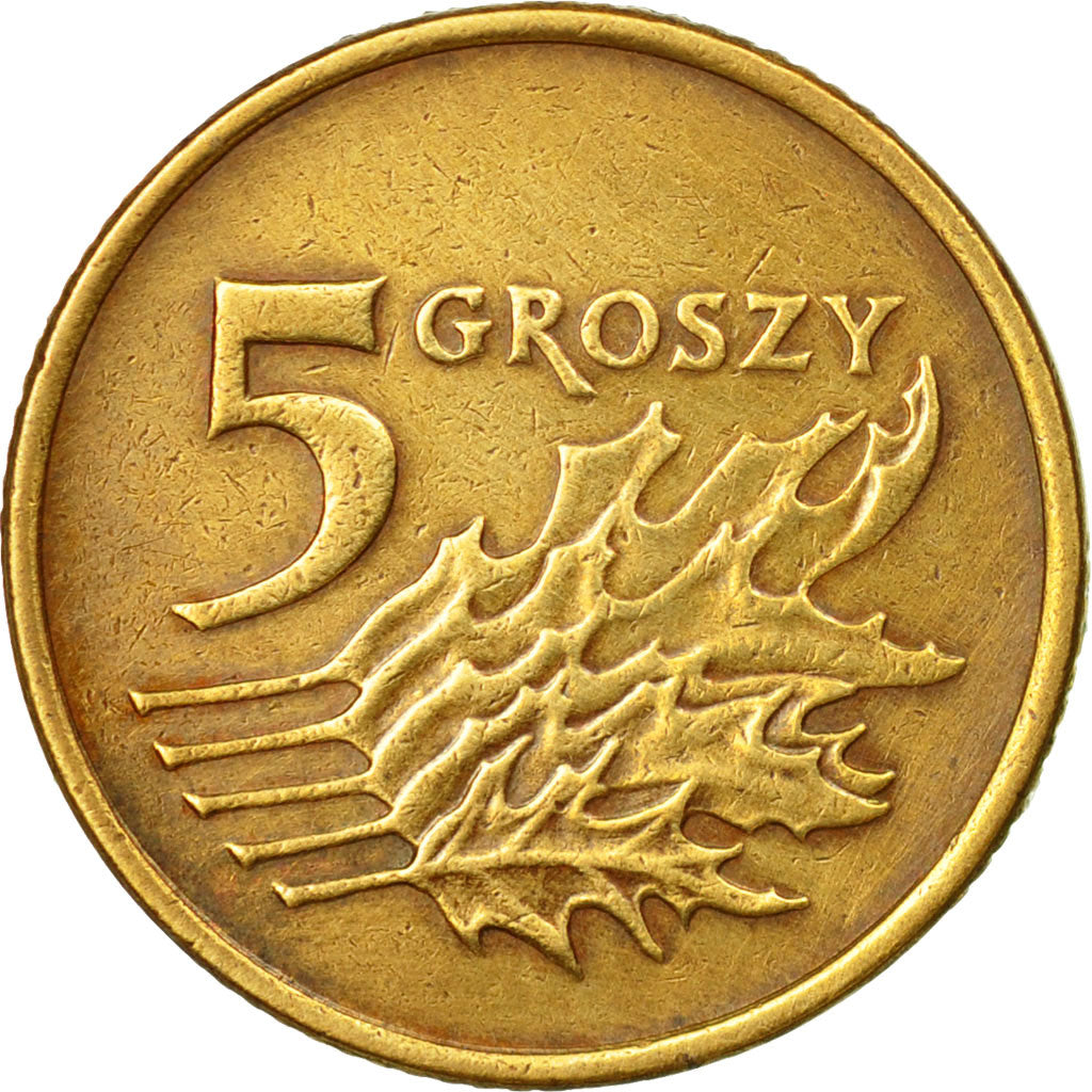 Coin, Poland, 5 Groszy, 1999, Warsaw, EF(40-45), Brass, KM:278