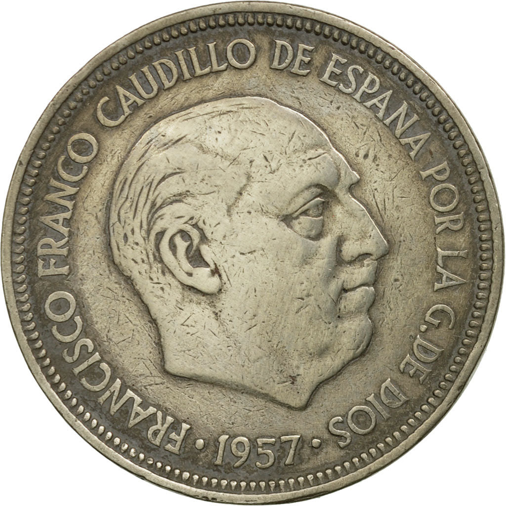 Coin, Spain, Caudillo and regent, 5 Pesetas, 1961, EF(40-45), Copper-nickel