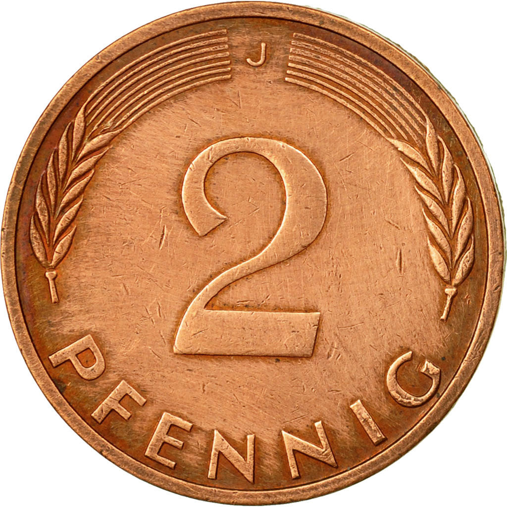 Coin, GERMANY - FEDERAL REPUBLIC, 2 Pfennig, 1972, Hambourg, EF(40-45), Copper