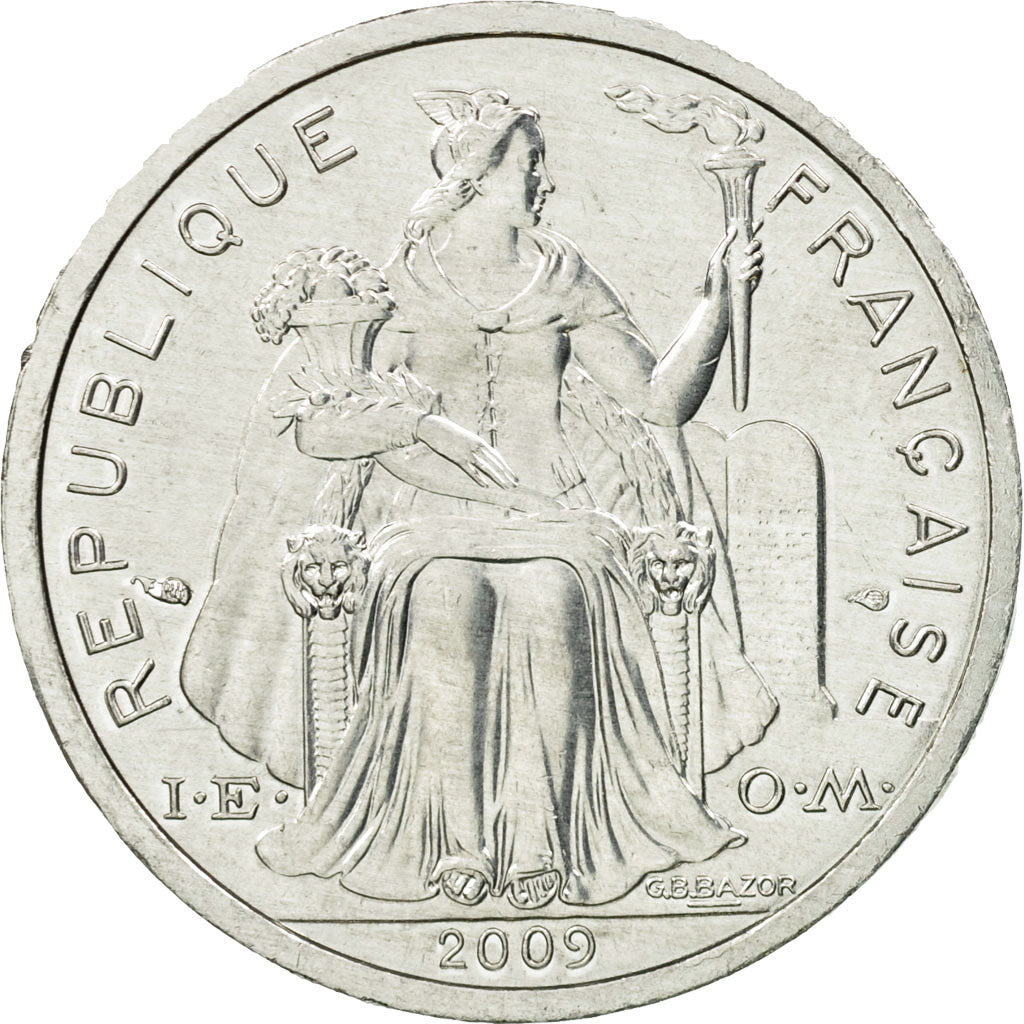 Coin, French Polynesia, 2 Francs, 2009, Paris, AU(55-58), Aluminum, KM:10