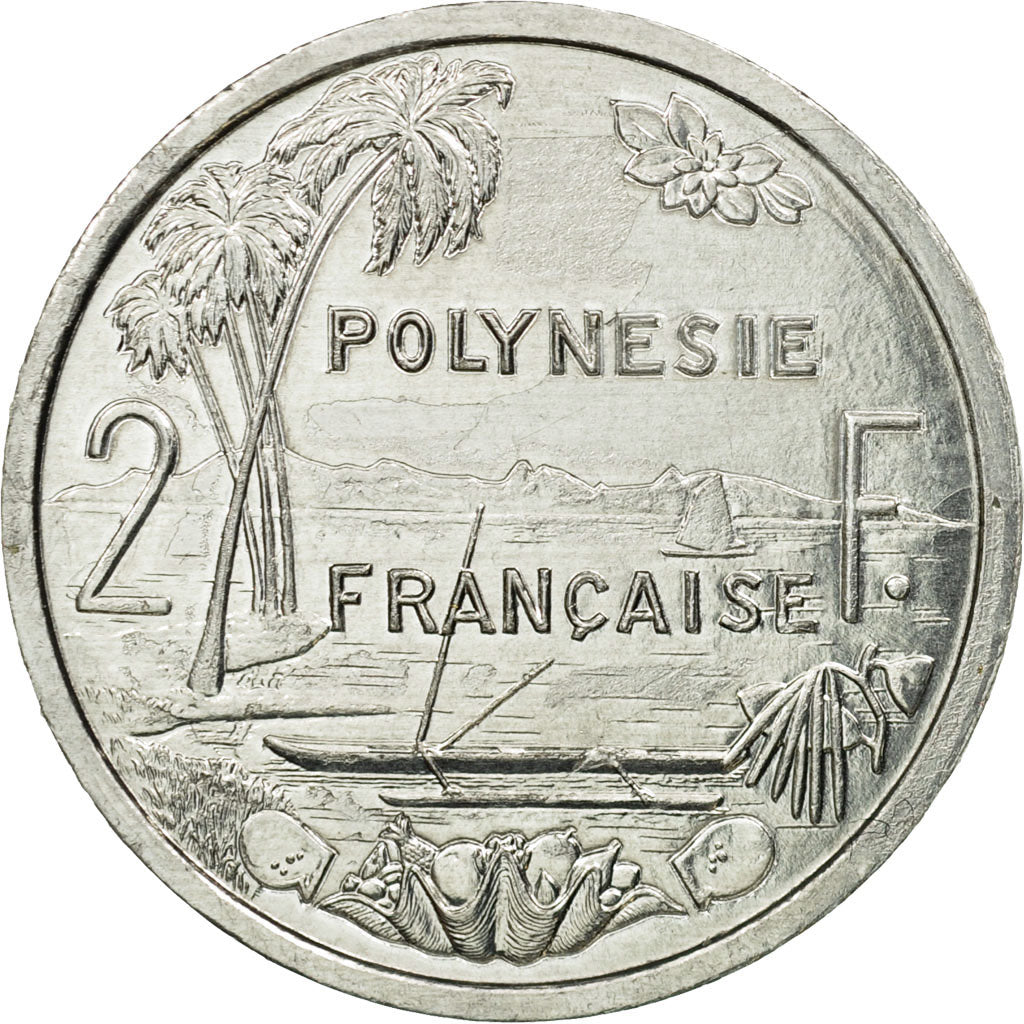 Coin, French Polynesia, 2 Francs, 2009, Paris, AU(55-58), Aluminum, KM:10