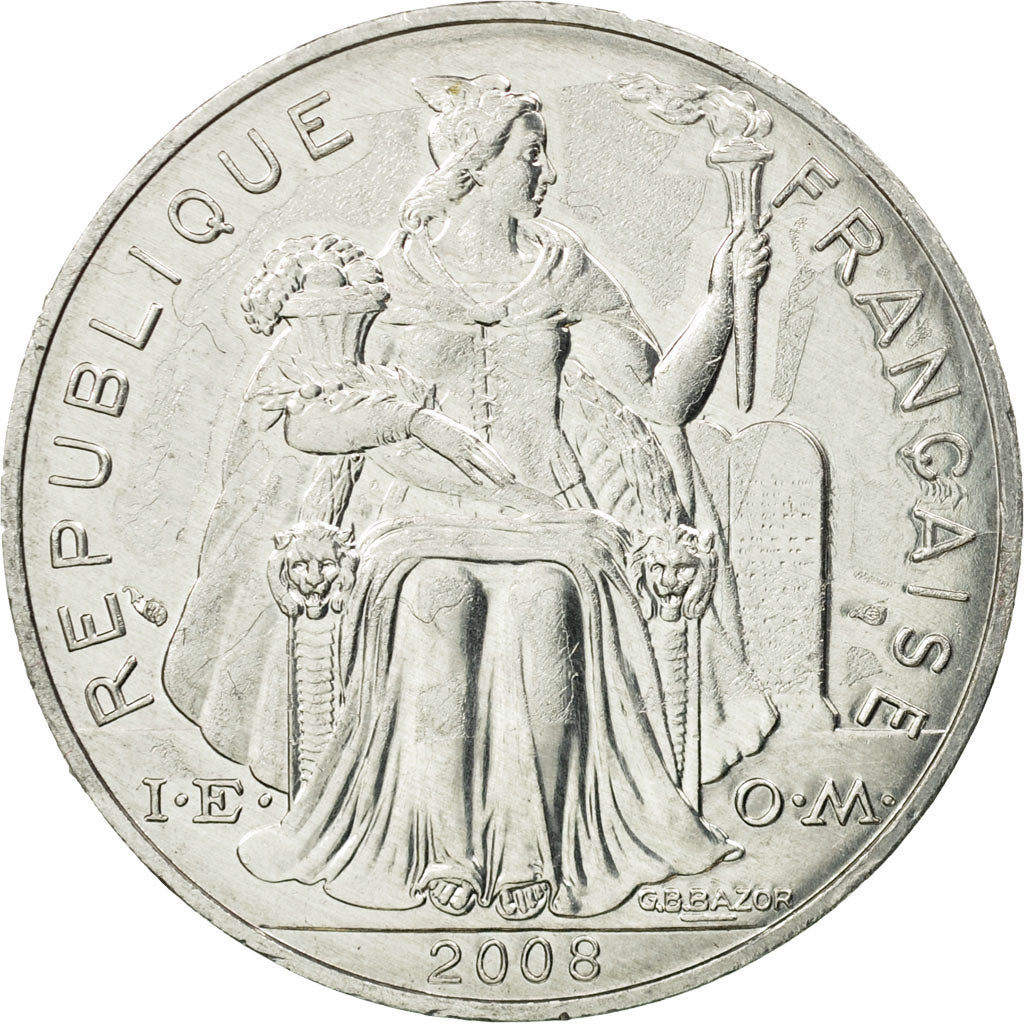 Coin, French Polynesia, 5 Francs, 2008, Paris, EF(40-45), Aluminum, KM:12