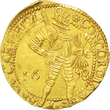 NETHERLANDS, 2 Ducat, 1658, KM #35, AU(50-53), Gold, 6.95