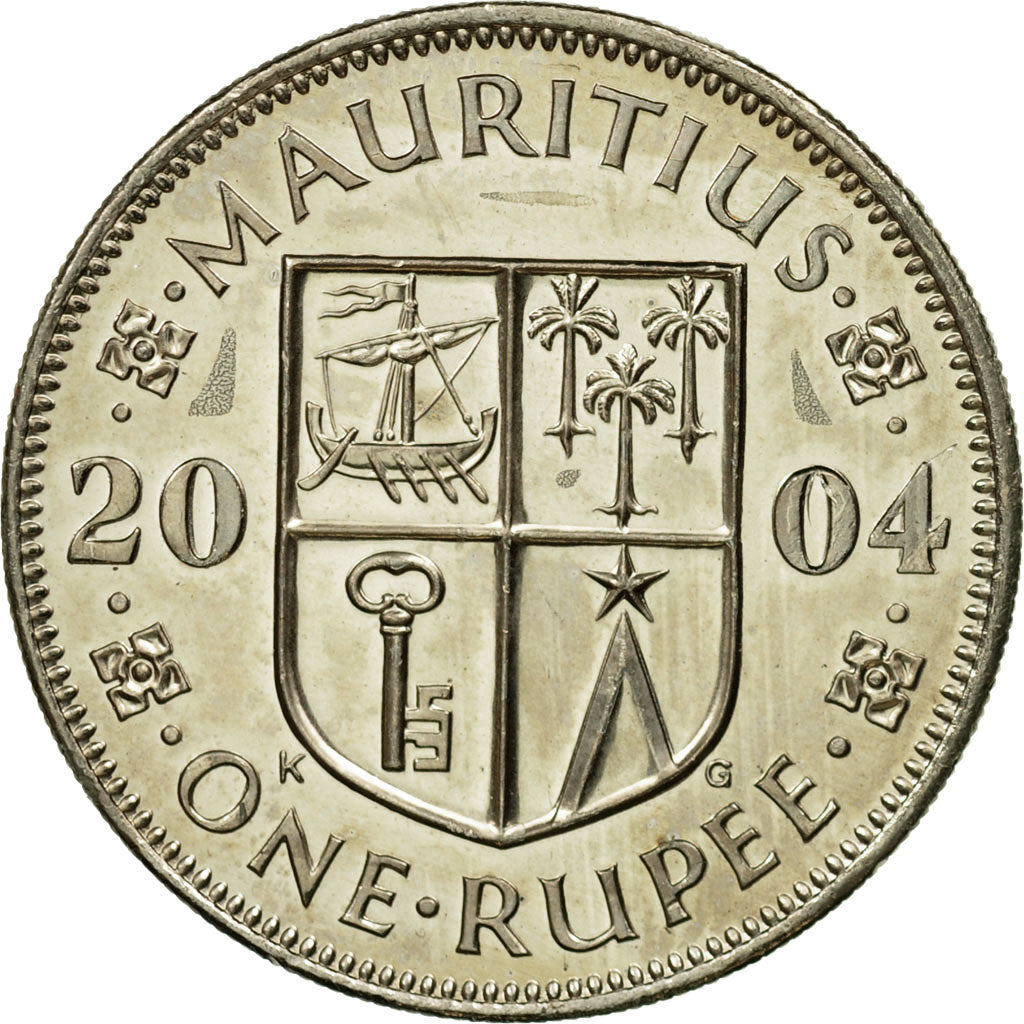 Coin, Mauritius, Rupee, 2004, AU(55-58), Copper-nickel, KM:55
