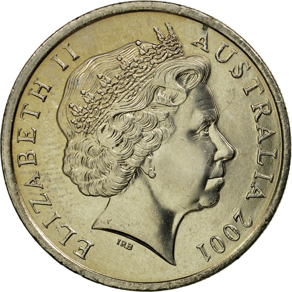 Coin, Australia, Elizabeth II, 10 Cents, 2001, AU(55-58), Copper-nickel, KM:402