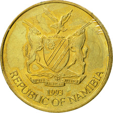 Moneda, Namibia, 5 Dollars, 1993, Vantaa, MBC, Latón, KM:5