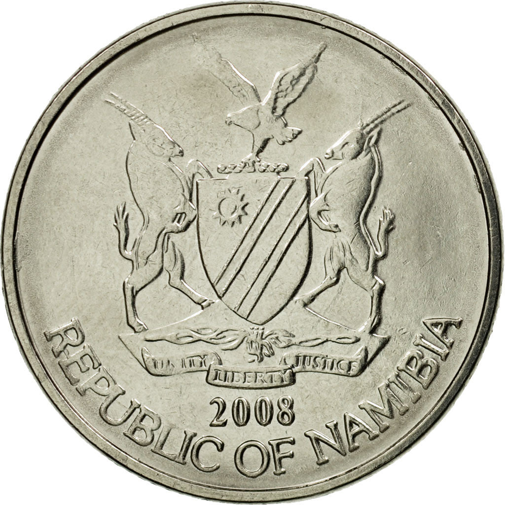 Coin, Namibia, 50 Cents, 2008, Vantaa, EF(40-45), Nickel plated steel, KM:3