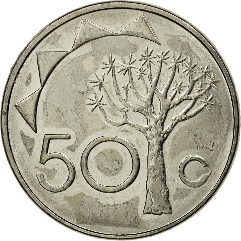Coin, Namibia, 50 Cents, 2008, Vantaa, EF(40-45), Nickel plated steel, KM:3