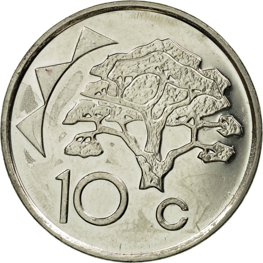 Coin, Namibia, 10 Cents, 2002, Vantaa, EF(40-45), Nickel plated steel, KM:2