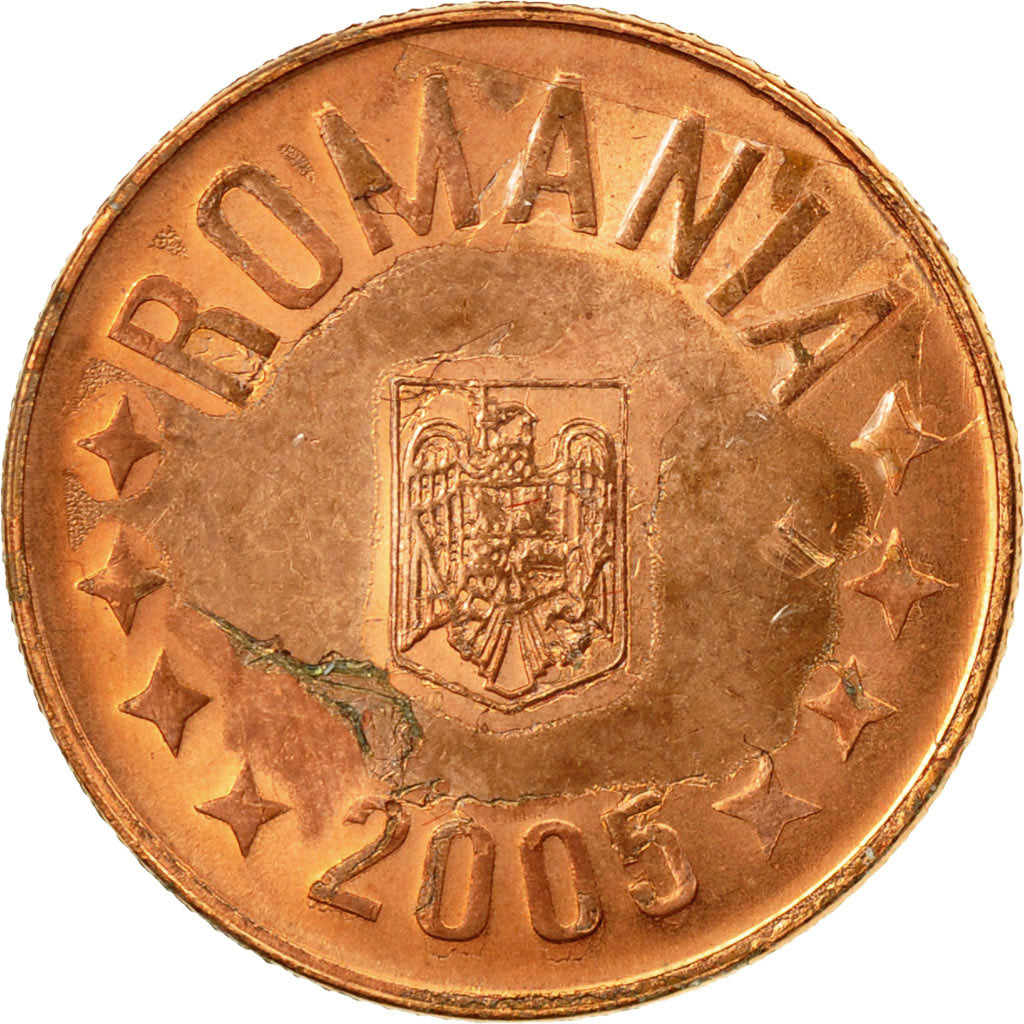 Coin, Romania, 5 Bani, 2005, Bucharest, EF(40-45), Copper Plated Steel, KM:190