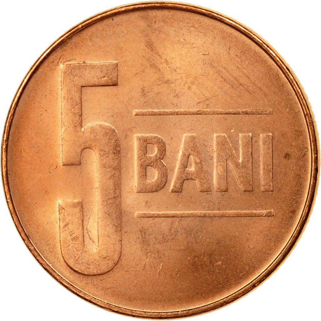 Coin, Romania, 5 Bani, 2005, Bucharest, EF(40-45), Copper Plated Steel, KM:190
