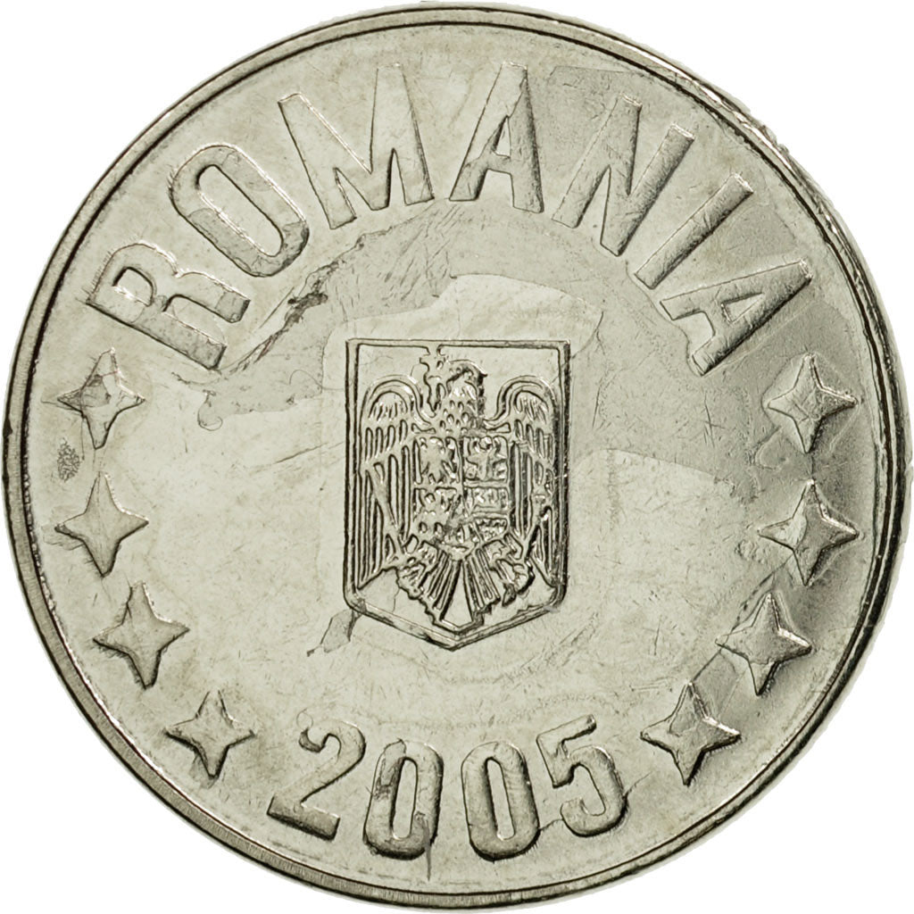 Coin, Romania, 10 Bani, 2005, Bucharest, EF(40-45), Nickel plated steel, KM:191