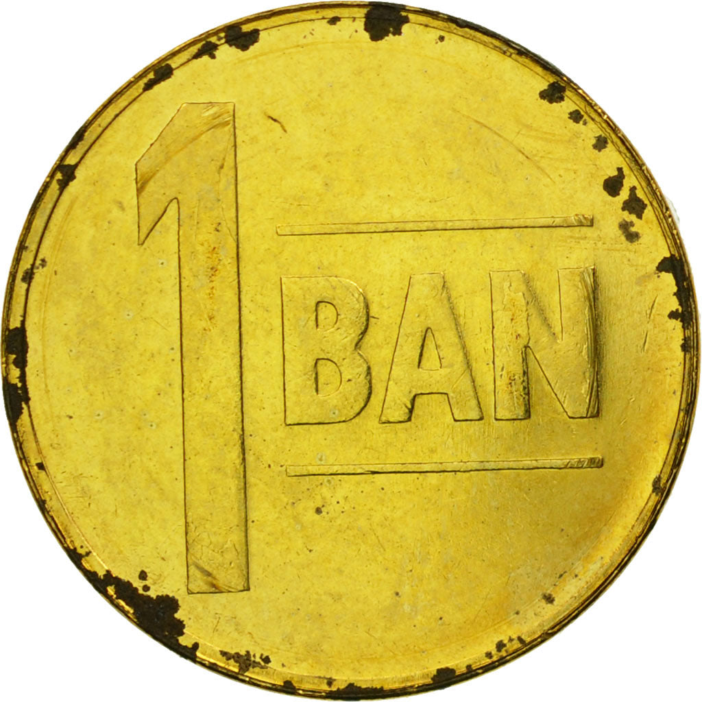 Coin, Romania, Ban, 2005, EF(40-45), Brass plated steel, KM:189