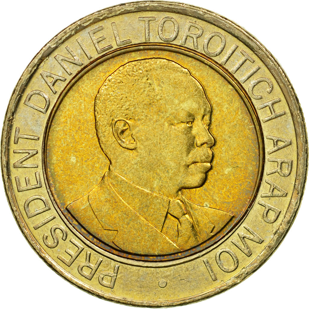 Coin, Kenya, 20 Shillings, 1998, British Royal Mint, EF(40-45), Bi-Metallic