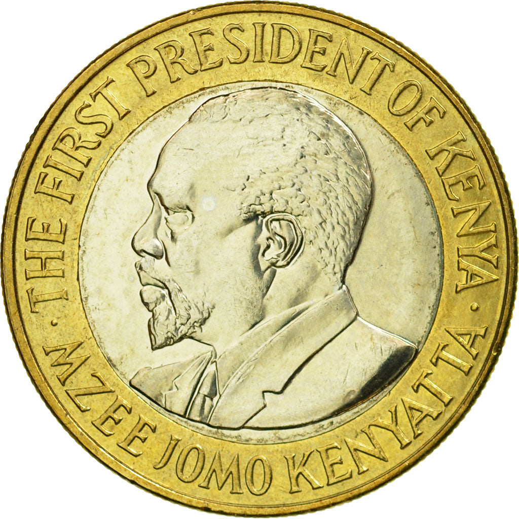 Coin, Kenya, 10 Shillings, 2005, British Royal Mint, EF(40-45), Bi-Metallic
