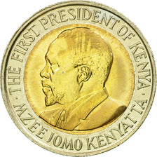 Coin, Kenya, 5 Shillings, 2009, British Royal Mint, EF(40-45), Bi-Metallic