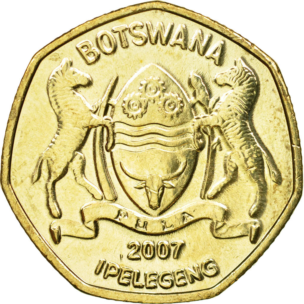 Coin, Botswana, Pula, 2007, British Royal Mint, EF(40-45), Nickel-brass, KM:24