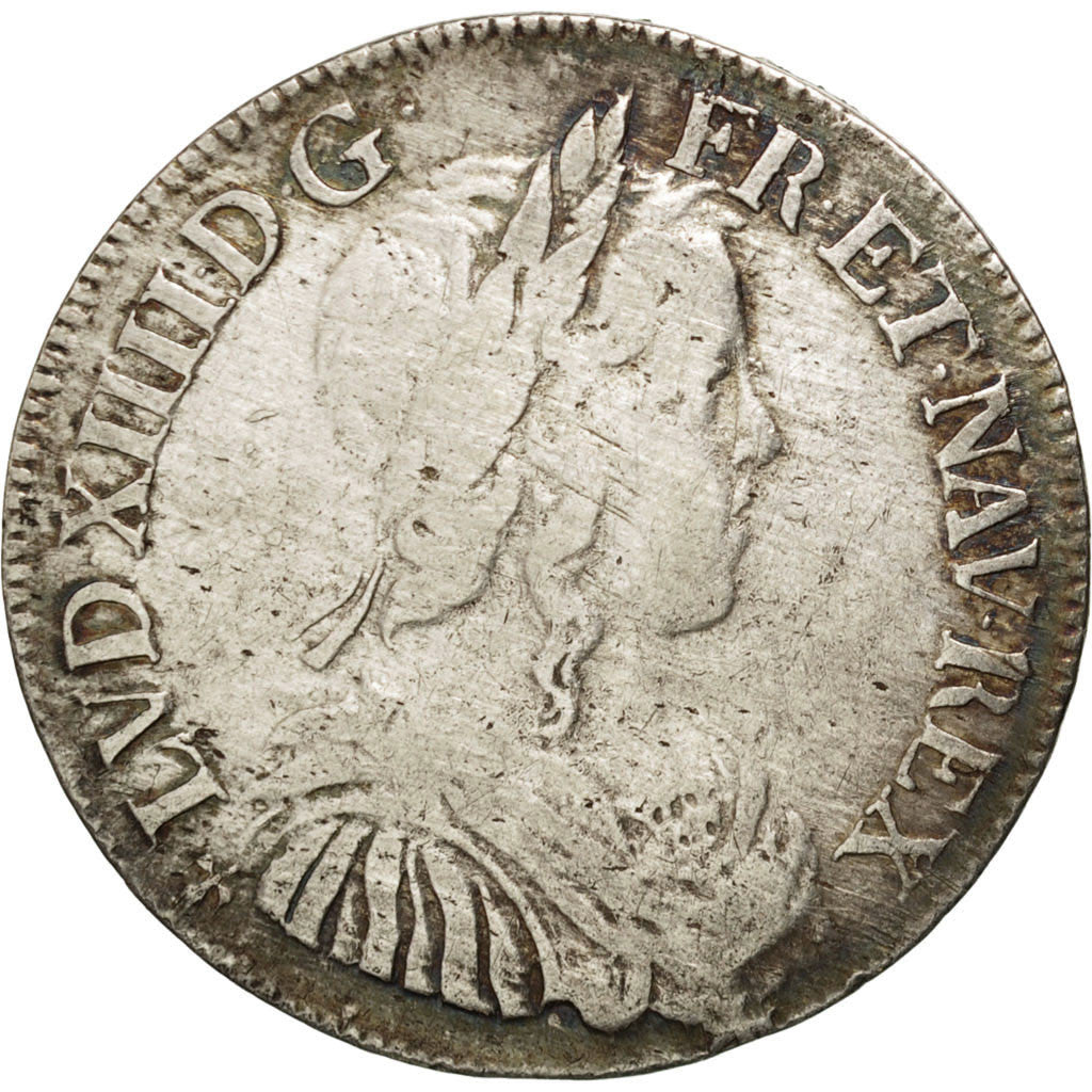Louis XIV, 1/2 Écu à la mèche longue 1651 F (Angers), KM 164.7