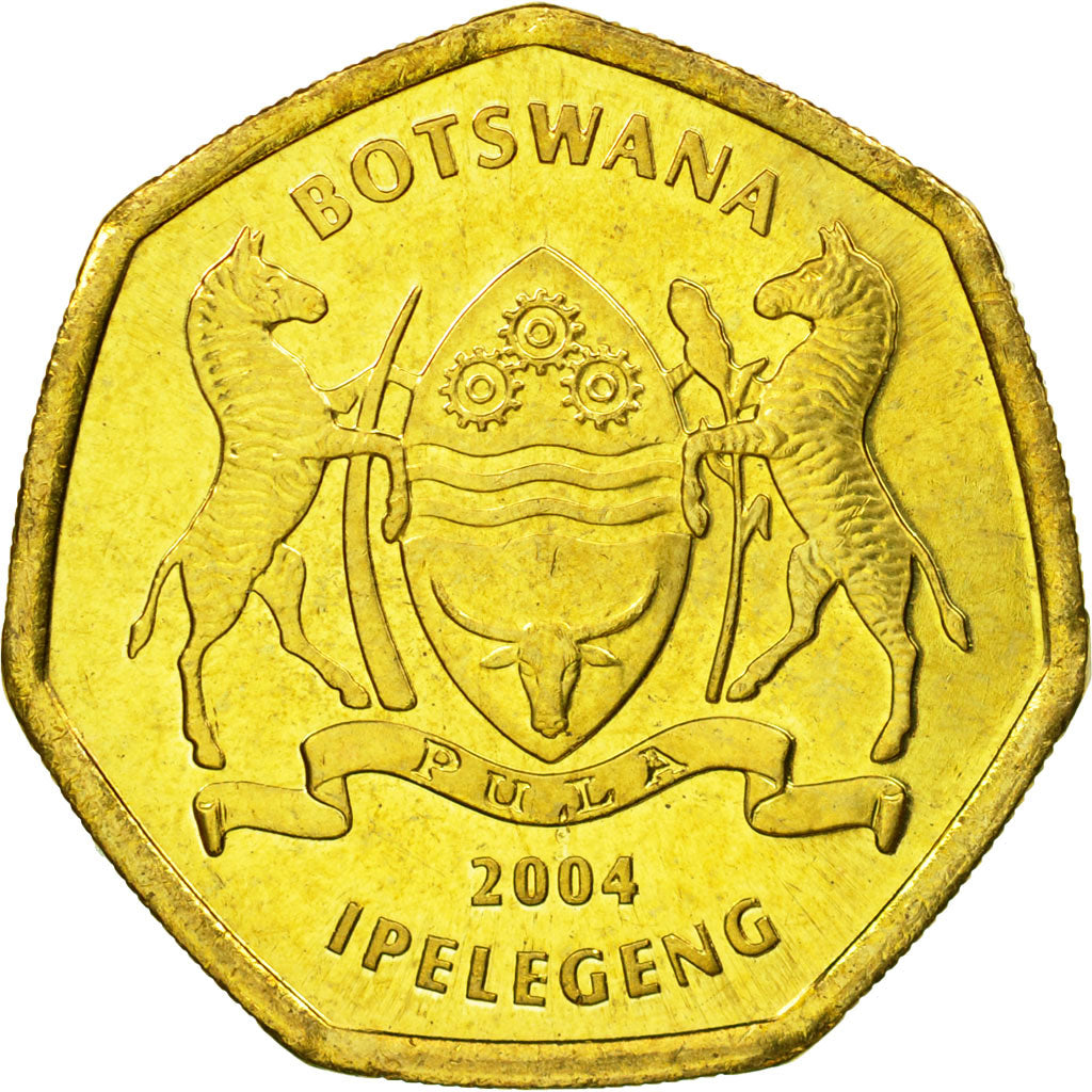 Coin, Botswana, 2 Pula, 2004, British Royal Mint, EF(40-45), Brass plated steel