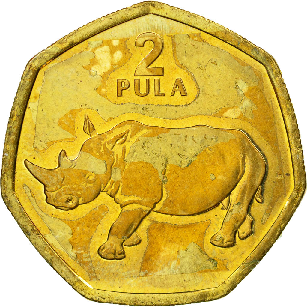 Coin, Botswana, 2 Pula, 2004, British Royal Mint, EF(40-45), Brass plated steel