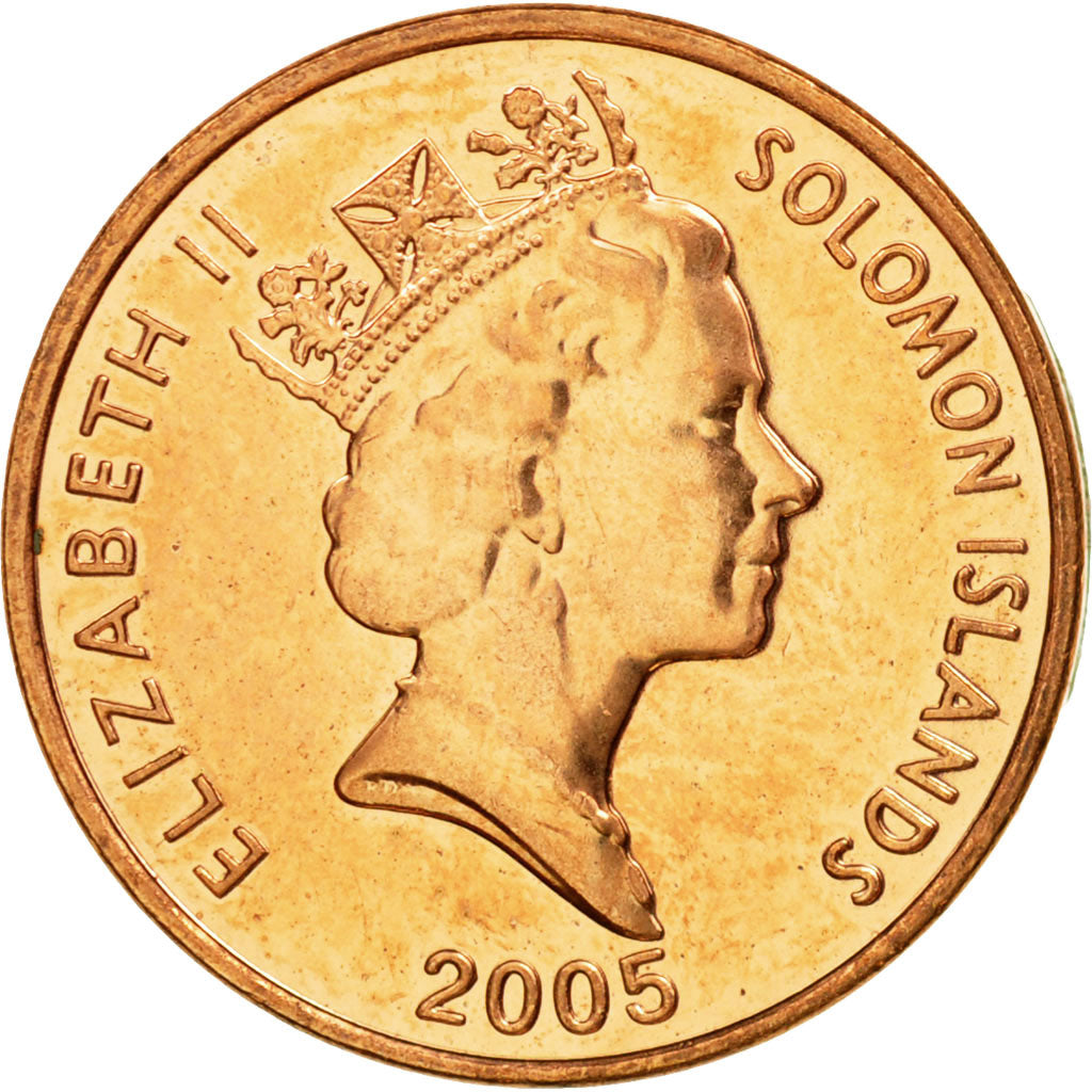 Coin, Solomon Islands, Elizabeth II, Cent, 2005, EF(40-45), Bronze Plated Steel