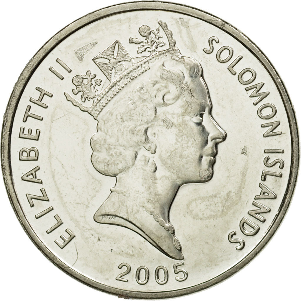 Coin, Solomon Islands, Elizabeth II, 5 Cents, 2005, EF(40-45), Nickel plated